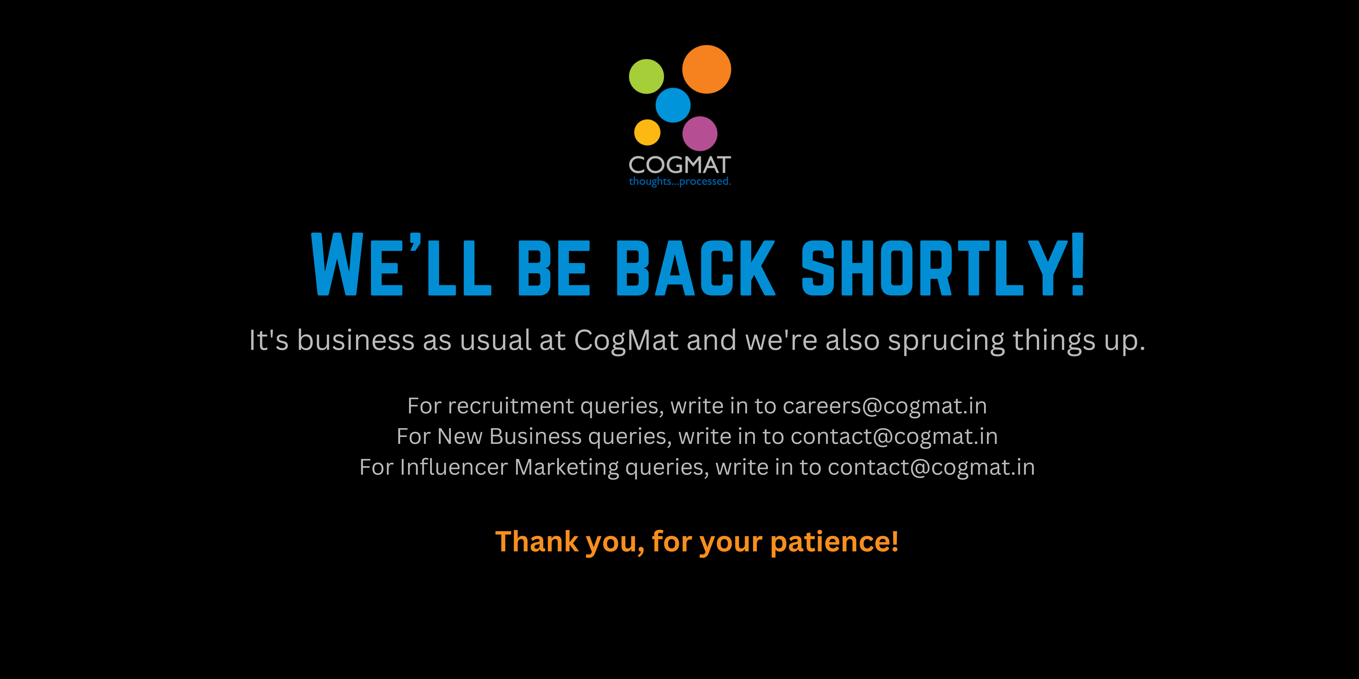 CogMat website will be back soon